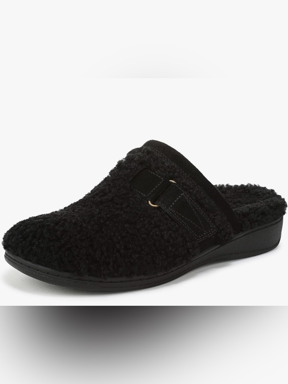 Vionic womens Izzy Mule Slippers Size 9 Cozy Black faux-shearling - Picture 1 of 15